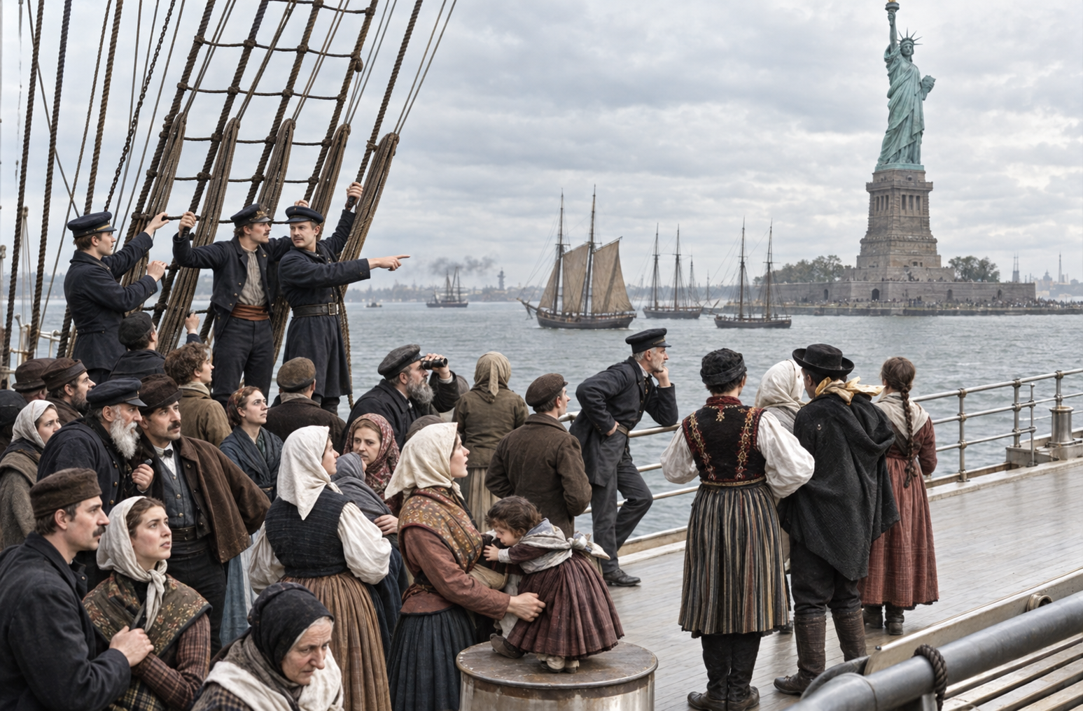 Archival imagery representing American Demographics