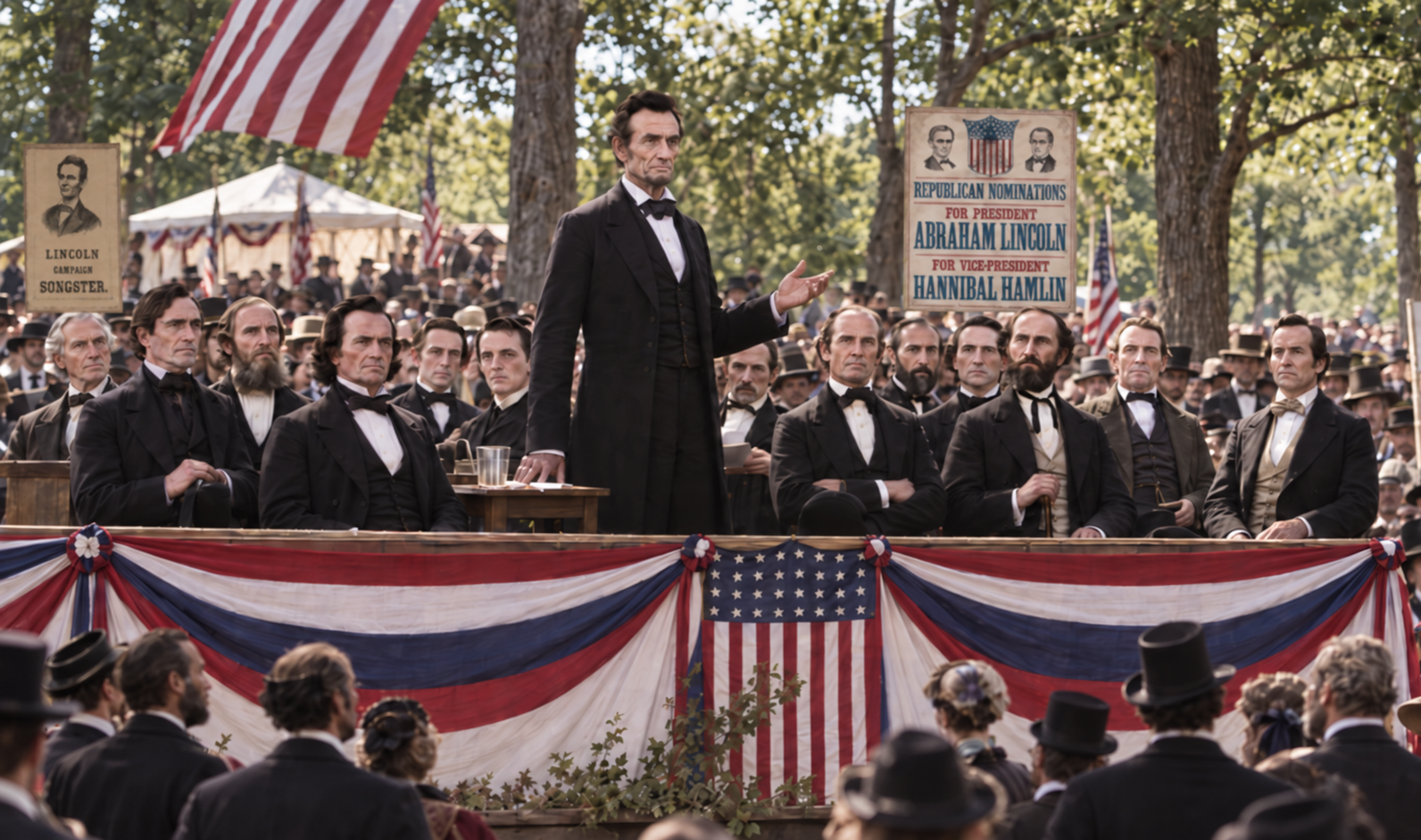 Archival imagery representing American Elections
